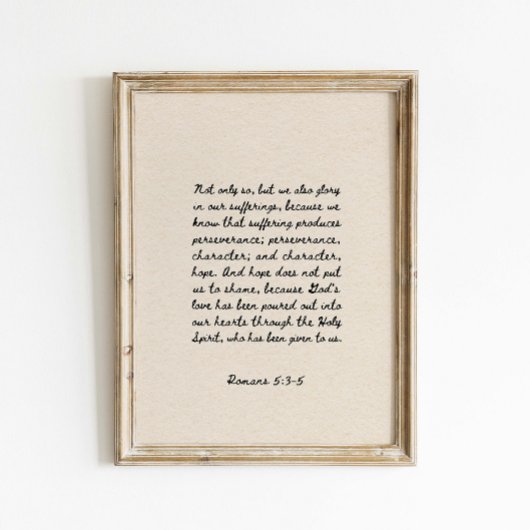 Poster Romains 5:3-5 Version de la Bible