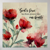 Poster Romains 5:5 La Bible Amoureuse de Dieu Verse Fleur (Devant)