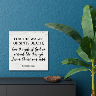 Poster Romains 6:23 King James Bible Rustique Inspiration