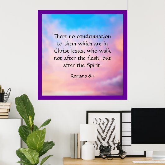 Poster Romains 8:1 (Bureau à domicile)