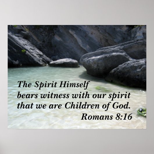 Poster Romains 8:16 L'Esprit lui-même témoigne (Devant)