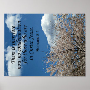 Poster Romains 8:1 Il n'y a donc plus de condamnation
