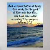 Poster Romains 8:28 Nous Savons Que Dans Toutes Les Chose (Devant)