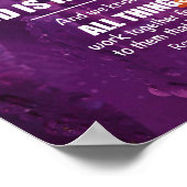 Poster ROMAINS Floraux pourpres 8:28 Chrétien (Coin)