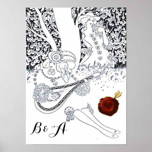 POSTER ROMANCE DE LA SAINT-VALENTIN,MONOGRAMME D'AMOUREUX (Devant)