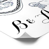 POSTER ROMANCE DE LA SAINT-VALENTIN,PAPILLON MONOGRAMME R (Coin)