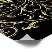 Poster Romance gothique victorien crâne ailes et roses bl (Coin)