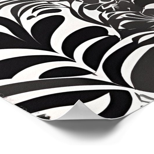 Poster Romance moderne : Baiser noir et blanc (Coin)