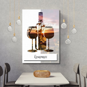 Poster Romance - Vin Pour Deux Au coucher Du Soleil