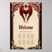 Poster Romance vintage avec coeur et ailes (Devant)