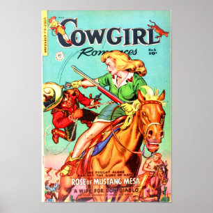 Poster Romances de cow-girl -- Rose de MESA de mustang