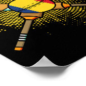 Poster Romanian Cricket Racket And Ll Flag Of Romania  (Coin)