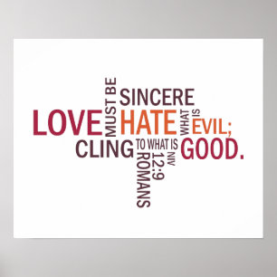 Poster Romans 12:9 Métro "Sincere Love" Art