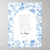 Poster Romans 15:13 Arch Blue Toile de Jouy Bible Verse (Devant)