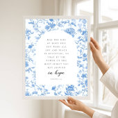 Poster Romans 15:13 Arch Blue Toile de Jouy Bible Verse
