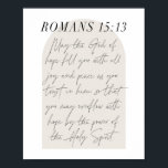 Poster Romans 15:13 Mini Boho Arc Beige Script<br><div class="desc">Que le Dieu de l'espérance vous remplisse de joie et de paix comme vous faites confiance en lui. -Romains 15:13 Mini Boho Arc Beige Script</div>