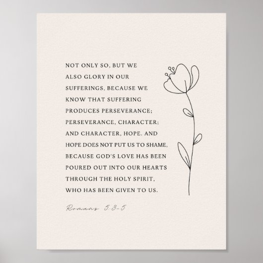 Poster Romans 5:3-5 Bible Verse (Devant)