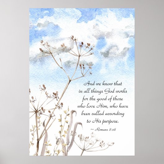 Poster Romans 8:28 All things God works for the good (Devant)