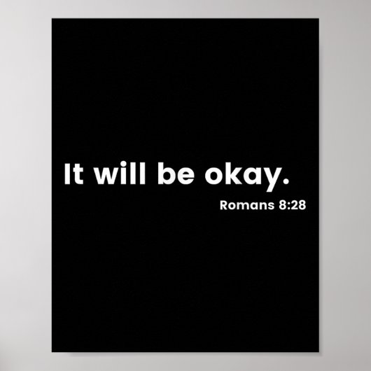 Poster Romans 8_28 Motivational Christian Bible Verse Mes (Devant)