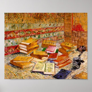 Poster Romans français et un Rose Van Gogh Art
