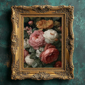Poster Romantic Antique Dark Moody Floral Art Print 