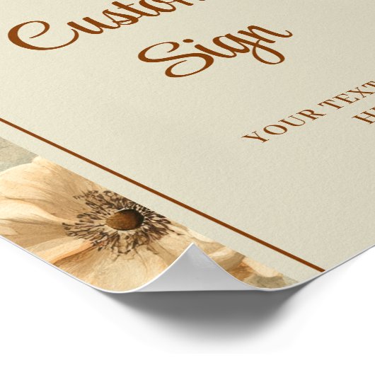 Poster Romantic Boho Terracotta Sage Green Custom Wedding (Coin)