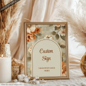 Poster Romantic Boho Terracotta Sage Green Personalized 