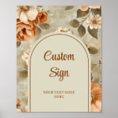 Poster Romantic Boho Terracotta Sage Green Personalized (Devant)