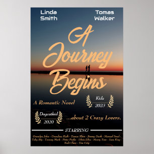 Poster Romantic couple and family movie design