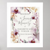 Poster Romantic Delicate Floral Orchids Reserved Seat (Devant)