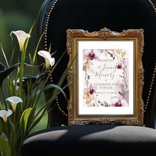 Poster Romantic Delicate Floral Orchids Reserved Seat