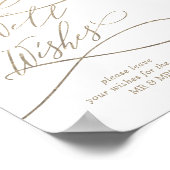 Poster Romantic Gold Calligraphy Mariage bien des souhait (Coin)