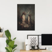 Poster Romantic Gothic Graveyard Art, Moody Dark Academia (Bureau à domicile)