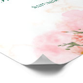 Poster Romantic Pink Flowers Wedding Sign (Coin)