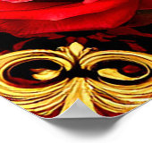 Poster Romantic Red Heart Framed by Roses and Butterflies (Coin)