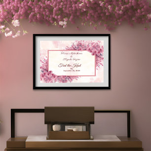 Poster Romantic rose cerisier Blossom Tied le noeud Poste