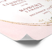 Poster Romantic Wedding Welcome Blush Floral Greenery (Coin)