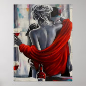 Poster Romantic Wine Embrace (Devant)