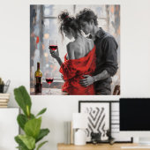 Poster Romantic Wine Moment (Bureau à domicile)