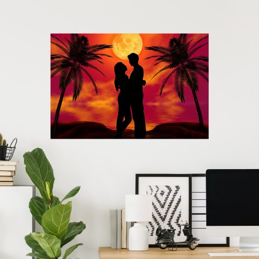 Poster romantique (Bureau à domicile)