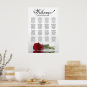 Poster Romantique 16 Table Rouge Rose Mariage Carte de si (Cuisine)