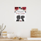Poster Romantique Bourgogne Roses de la marine Citations  (Cuisine)