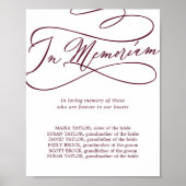 Poster Romantique Bourgogne Texte Mariage En Memoriam (Devant)