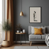 Poster Romantique Couple minimaliste Ligne Art