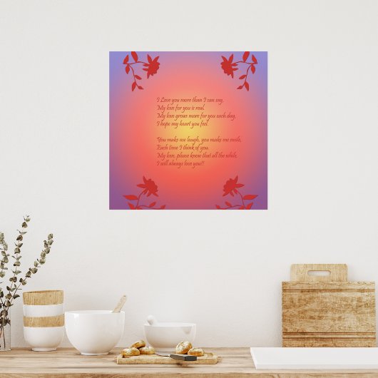 Poster romantique de 24" x 24" (Cuisine)