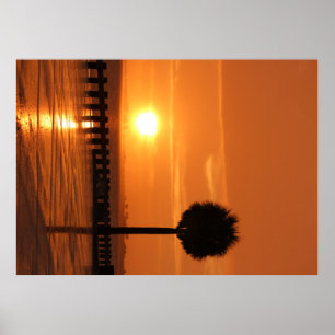 Poster Romantique Floride Tampa coucher de soleil Grand