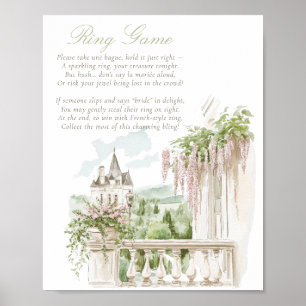 Poster Romantique Français Jardin Château Anneau Jeu de l