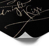 Poster Romantique Gold Calligraphie Noir Midnight Kiss (Coin)