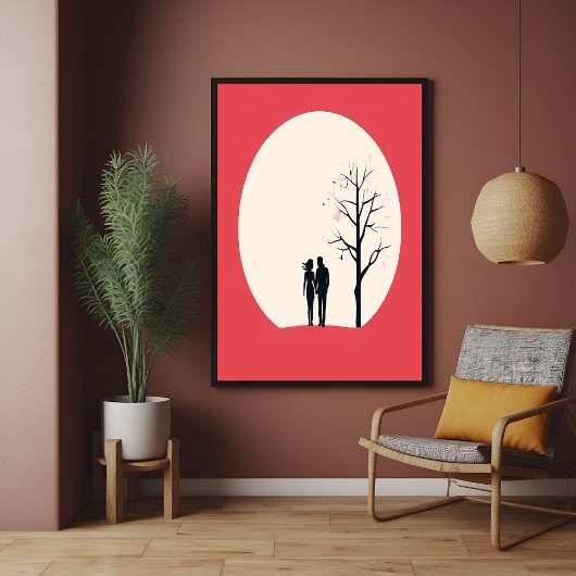 Poster Romantique minimaliste Couple Art