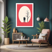 Poster Romantique minimaliste Couple Art